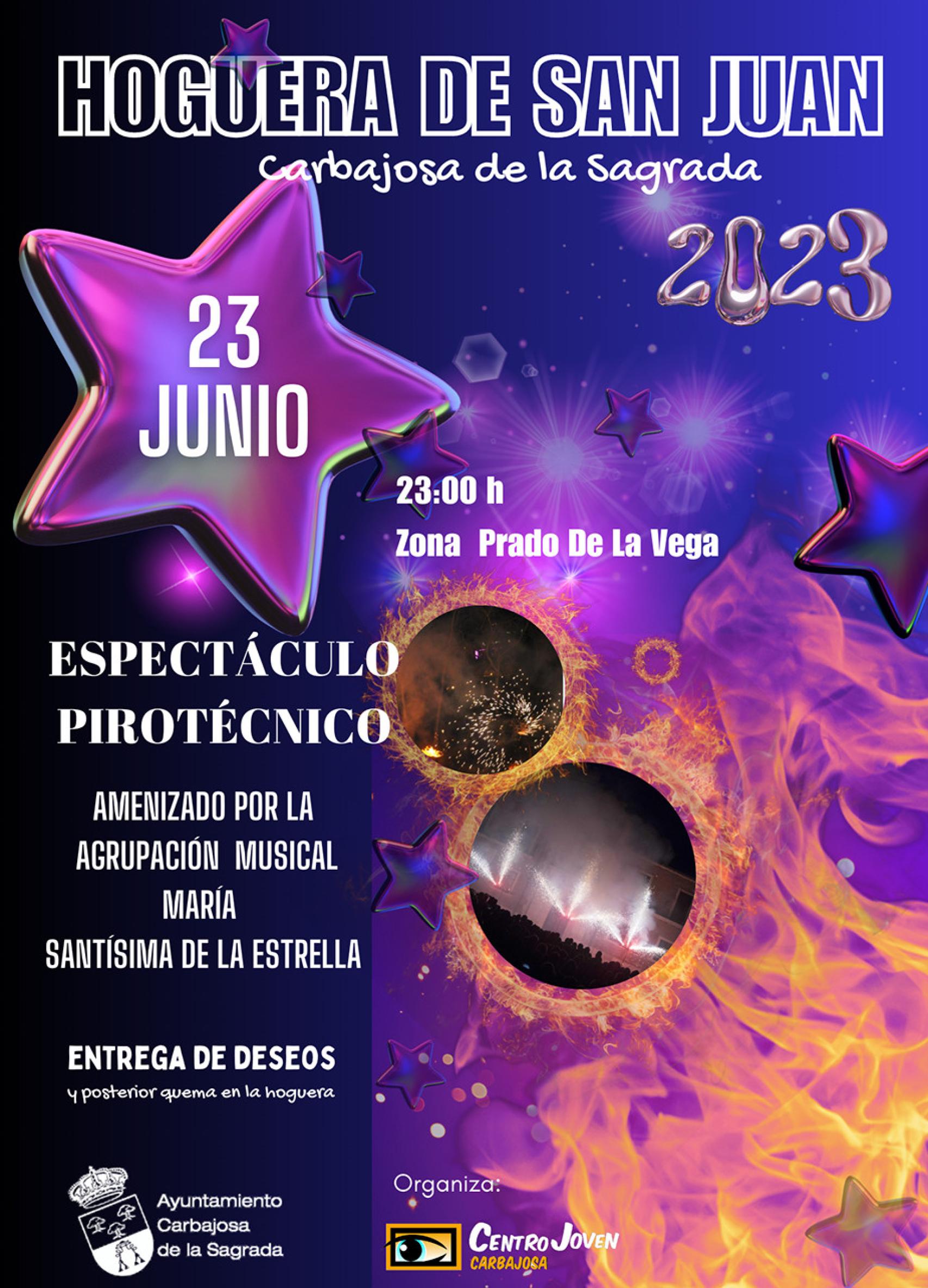 Carbajosa celebra este viernes la tradicional hoguera de San Juan con un espectáculo pirotécnico