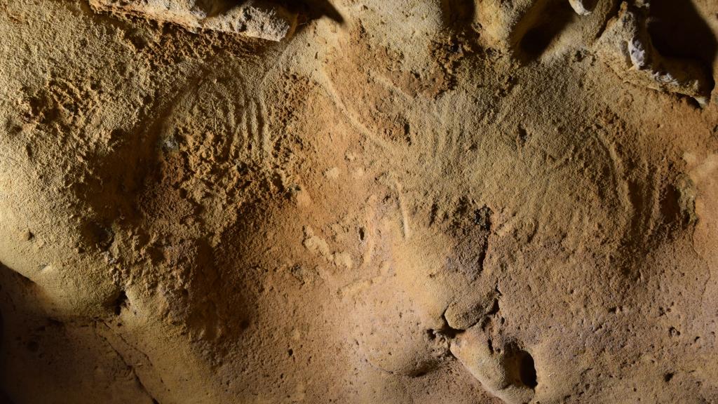 Ejemplos de los grabados hechos por neandertales en La Roche-Cotard. Foto: Jean-Claude Marquet