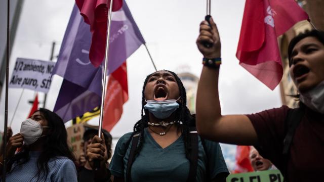Una manifestación por la ‘Huelga global por el clima’, en Madrid, en septiembre de 2021.