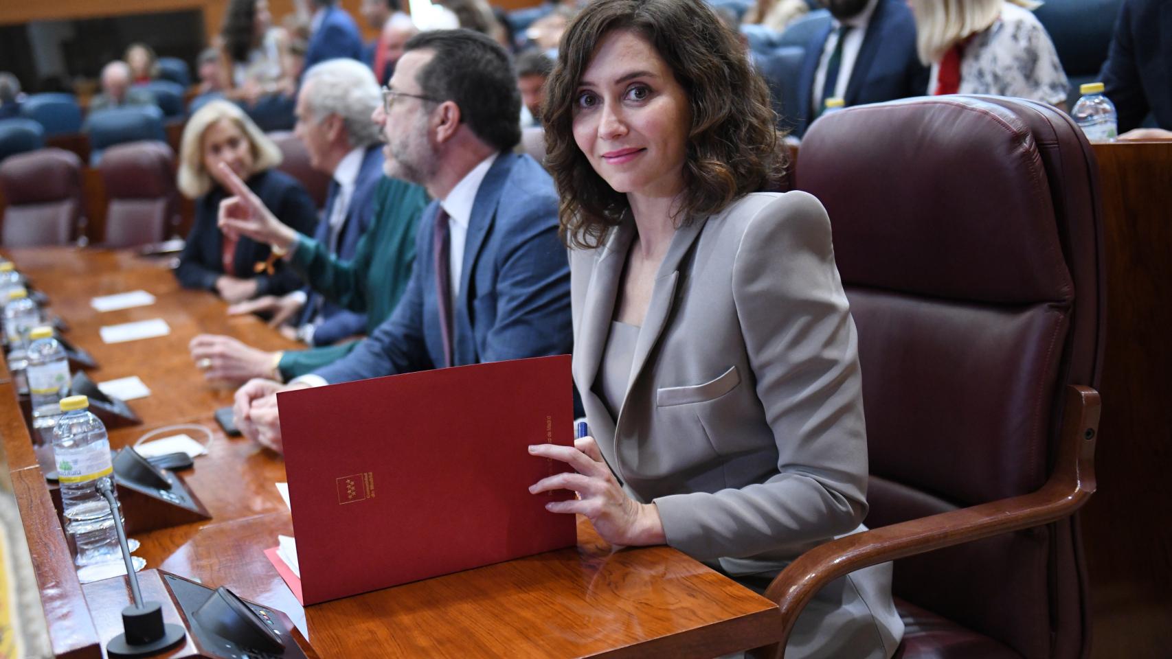 La presidenta de la Comunidad de Madrid, Isabel Díaz Ayuso en la Asamblea de Madrid.