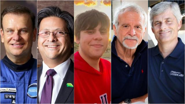 Los cinco tripulantes a bordo del Titan en el viaje que pretendía llegar a los restos del Titanic