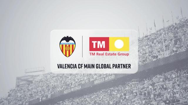 Imagen del patrocinio Valencia CF y TM Grupo Inmobiliario.