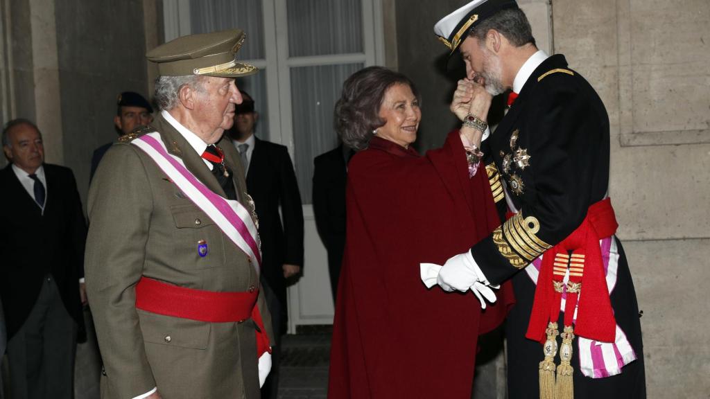 Los Eméritos y Felipe VI, en la Pascua Militar de 2018.
