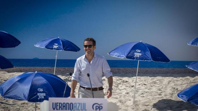 Borja Sémper, portavoz de campaña del PP, en la presentación del spot 'Verano Azul'