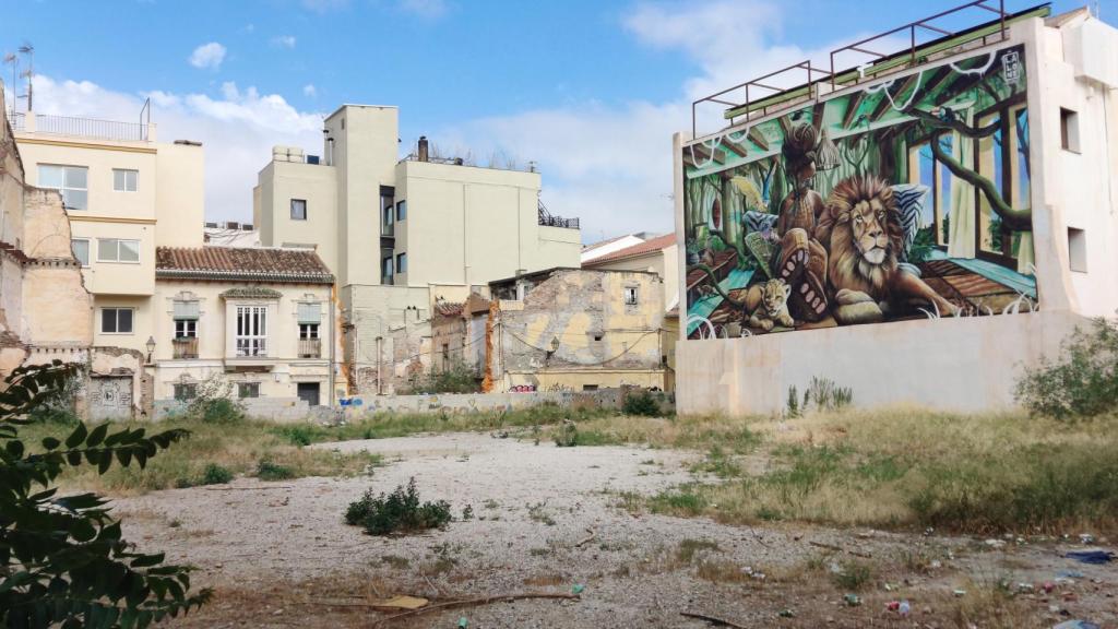 Imagen del solar de la calle Gigantes, en el Centro Histórico de Málaga.