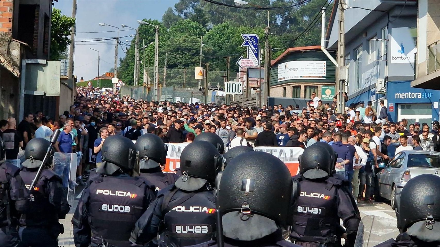 Manifestación de los trabajadores del metal en Vigo a 22 de junio de 2023.