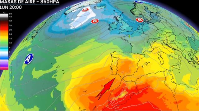 Masas de temperaturas para la última semana de junio. ElTiempo.es
