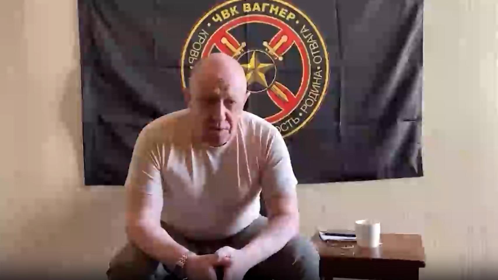 Yevgueni Prigozhin, jefe del Grupo Wagner, en la grabación que ha difundido este viernes en Telegram.