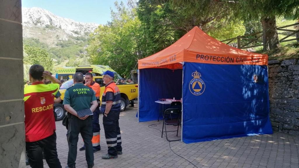 Puesto de Protección Civil a la entrada de la Cueva