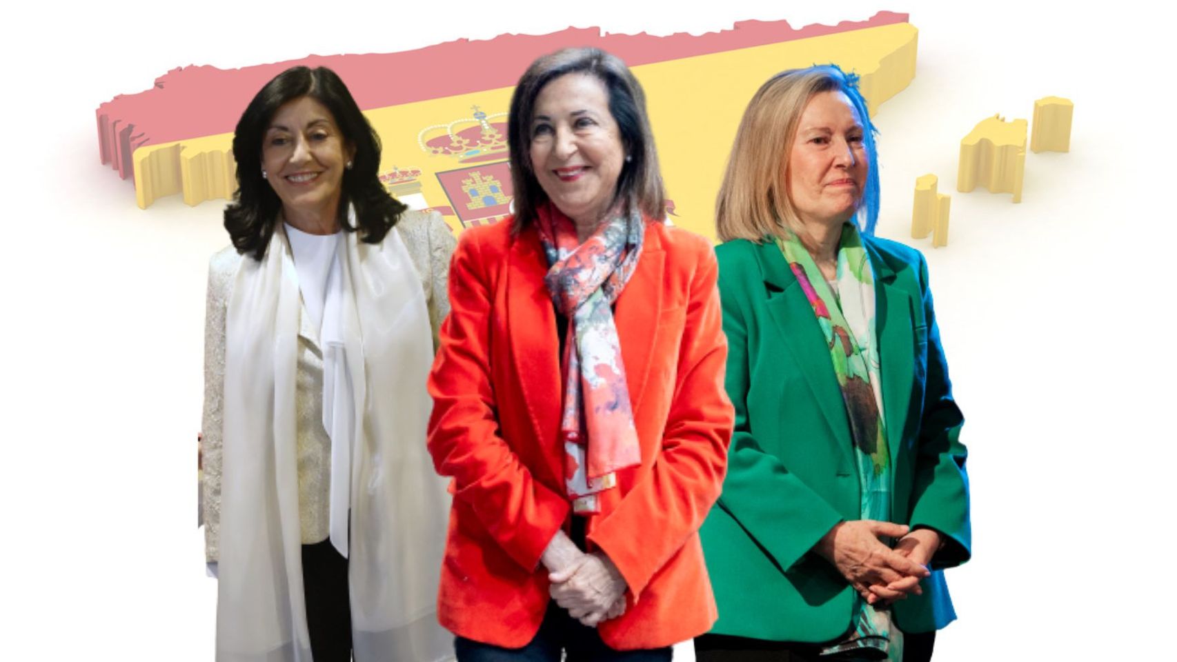 De izq. a dcha.: Esperanza Casteleiro (directora del CNI), Margarita Robles (ministra de Defensa) y Amparo Valcarce (secretaria de Estado de Defensa).