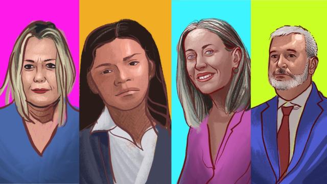 Mayka Navarro, Lesly Mukutuy, María Guardiola y Jaume Collboni.