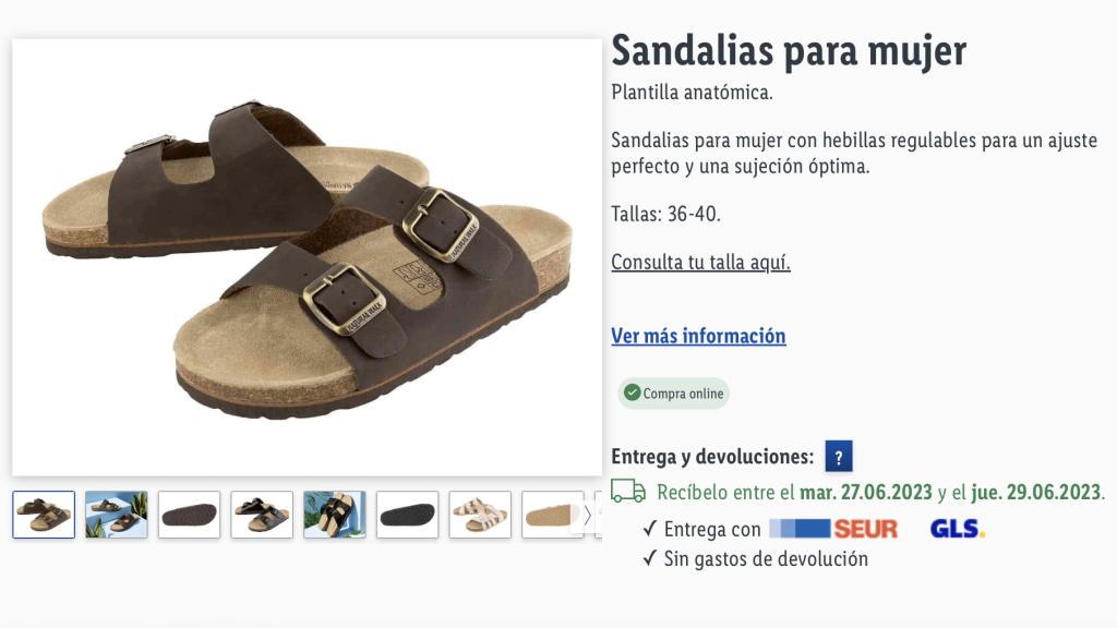 Sandalias para mujer.