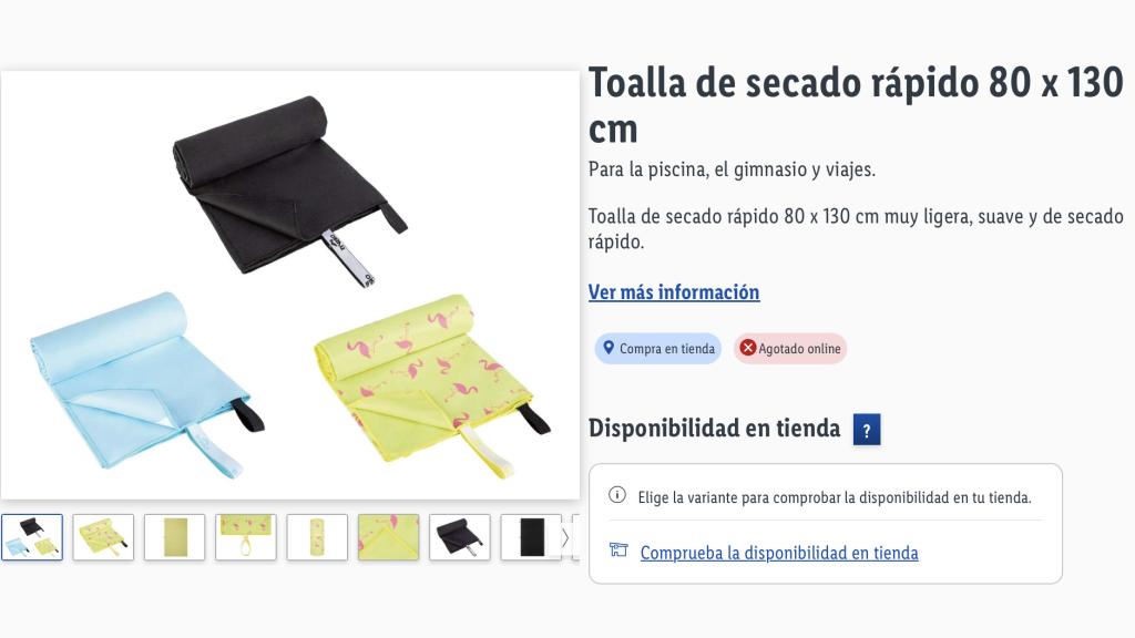 Toalla de secado rápido.
