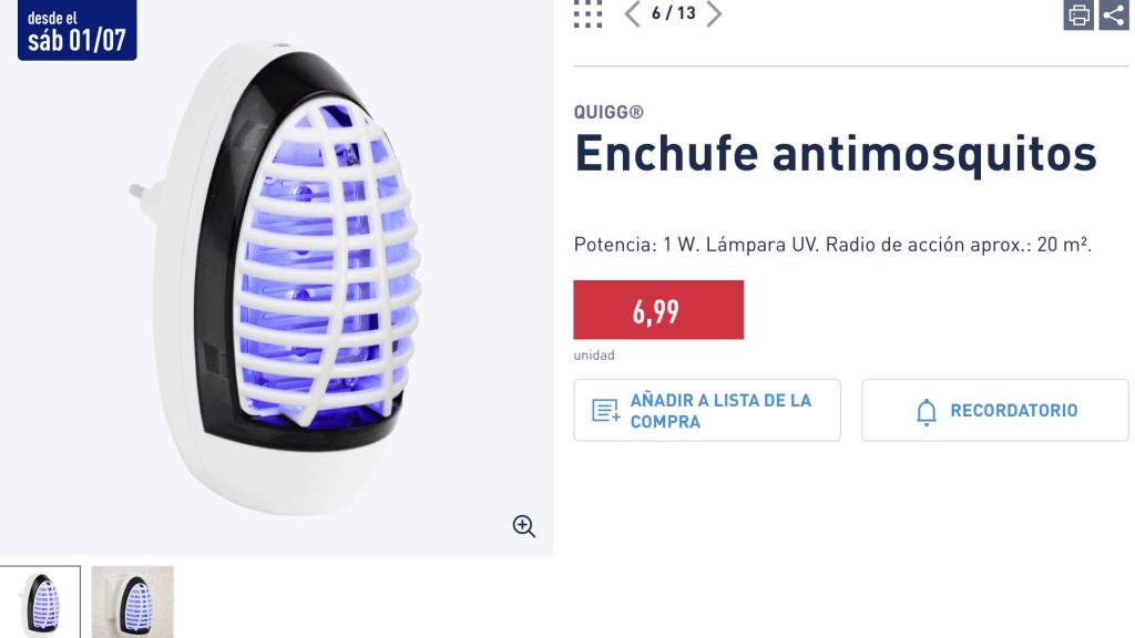 Enchufe antimosquitos.