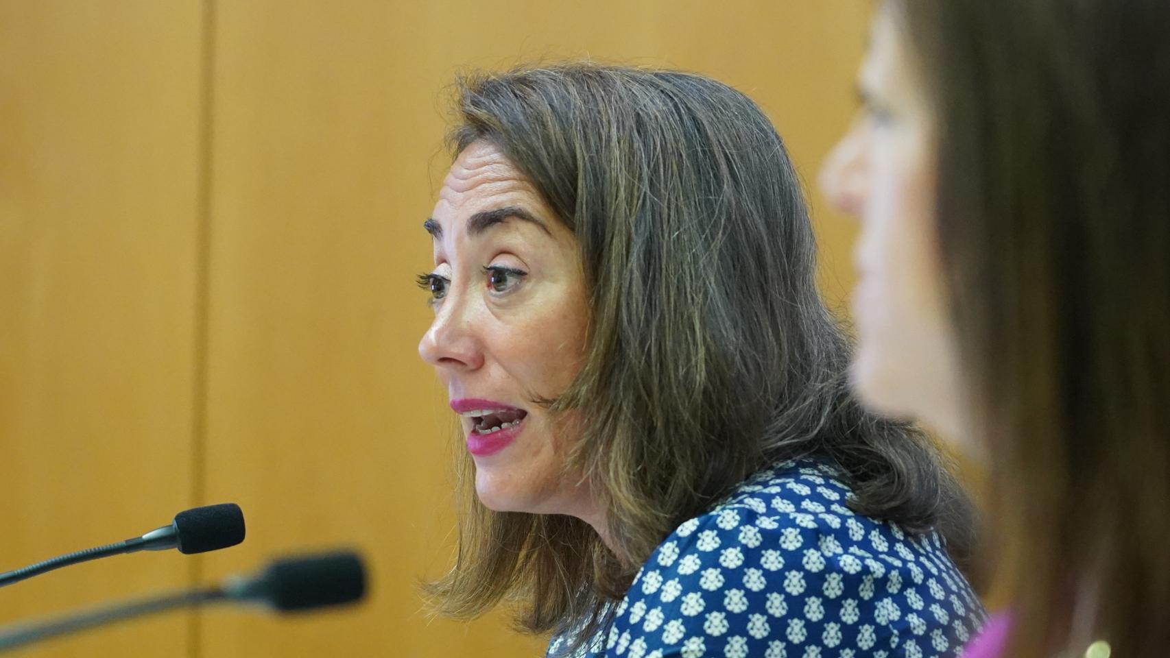 La consejera de Movilidad y Transformación Digital, María González Corral, en una rueda de prensa este lunes