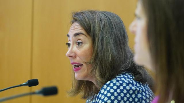 La consejera de Movilidad y Transformación Digital, María González Corral, en una rueda de prensa este lunes