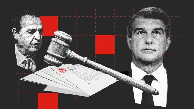 José María Enríquez Negreira y Joan Laporta, en un fotomontaje