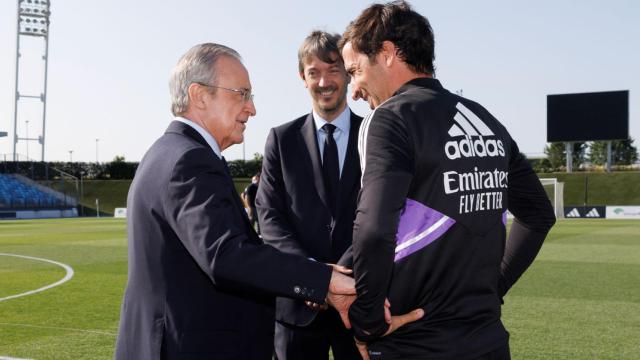 Florentino Pérez, Manu Fernández y Raúl González