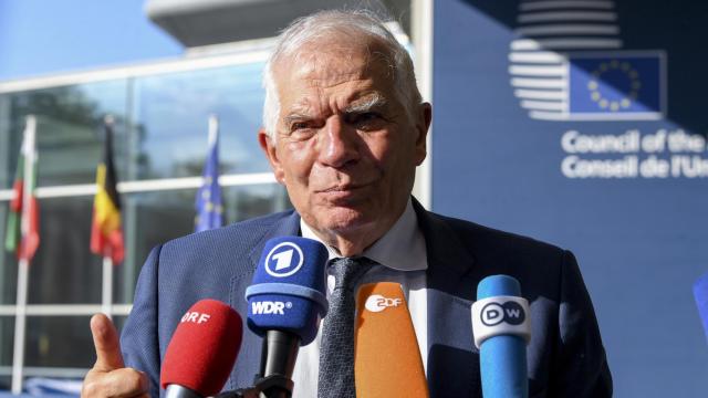 El jefe de la diplomacia de la UE, Josep Borrell, a su llegada a la reunión de ministros de Exteriores en Luxemburgo