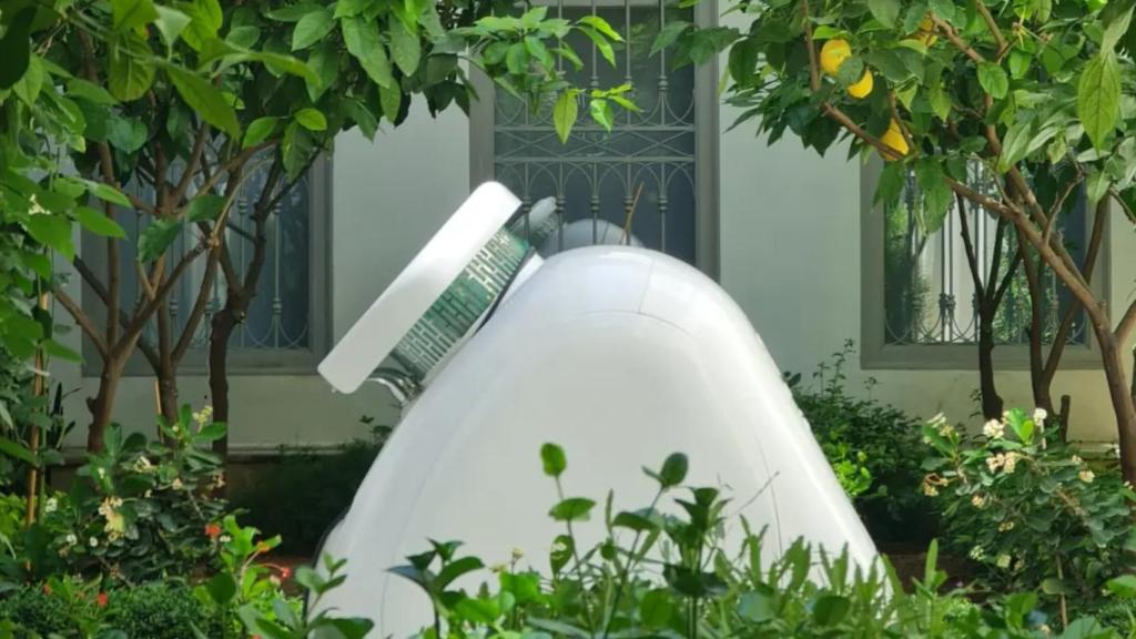 El Kumulus 1 en un jardín.
