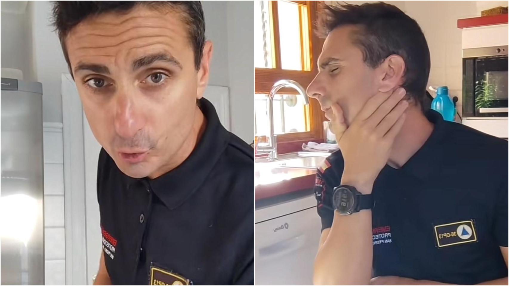 El tiktoker Miguel Assal explicando en un vídeo qué pasos hay que seguir si sufres un infarto estando solo en casa.