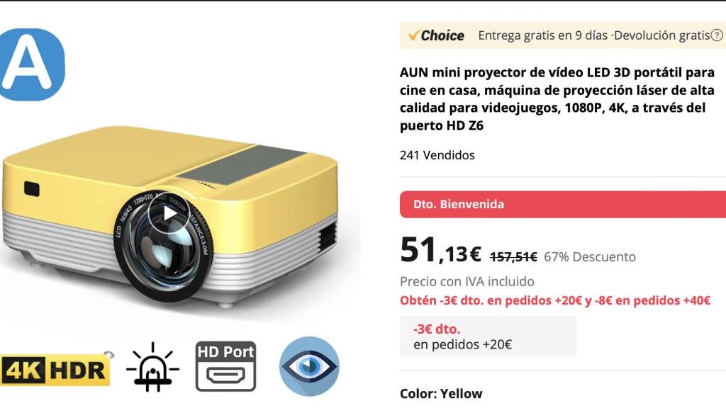 Mini proyector.