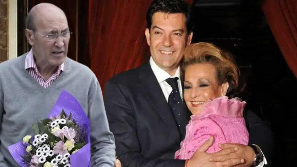 Carmen Sevilla junto a su hijo y su amigo Moncho Ferrer, en un montaje de JALEOS.