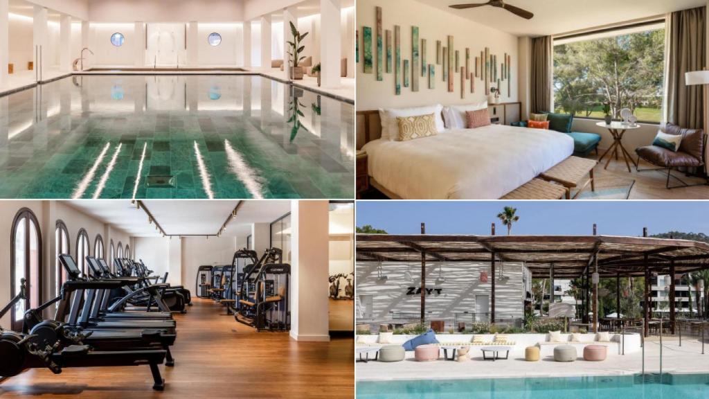 Diferentes espacios del hotel en el que se aloja Ana Boyer.