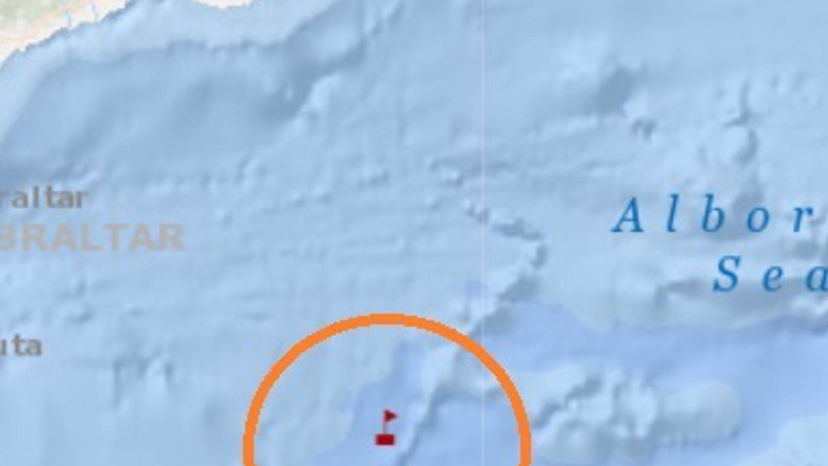 Punto concreto donde fueron rescatados los 25 magrebíes.