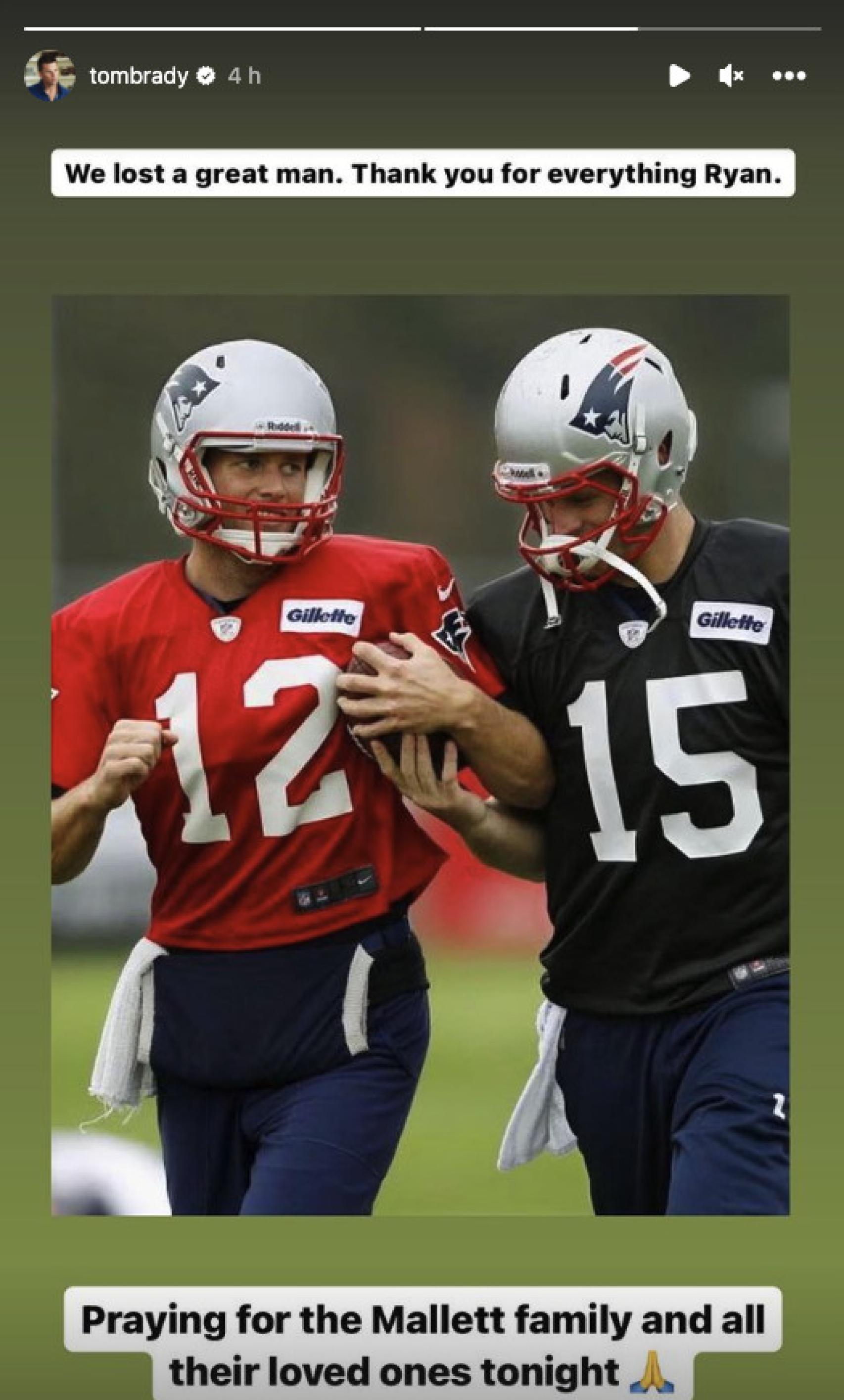 El mensaje de Tom Brady por la muerte de Ryan Mallett