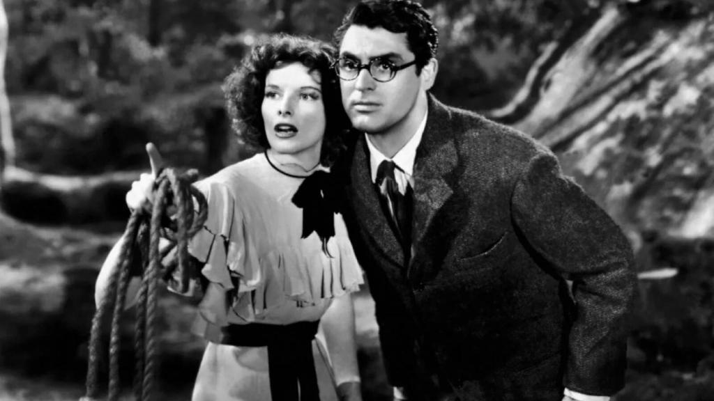 Katharine Hepburn y Cary-Grant en 'La fiera de mi niña'