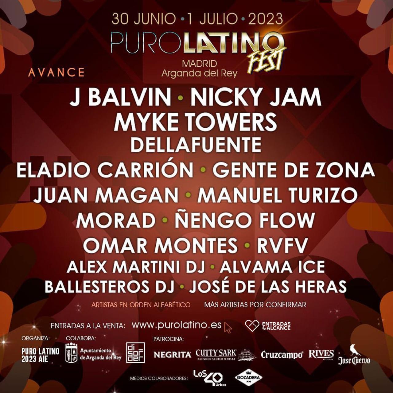 Cartel del Puro latino fest Madrid 2023.