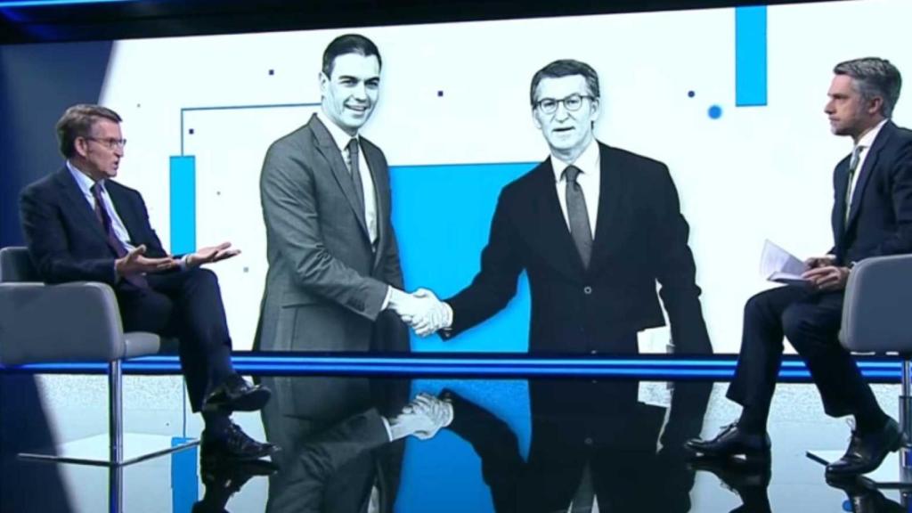 Alberto Núñez Feijóo en el 'Telediario' de La 1.