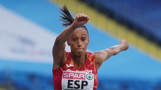 Ana Peleteiro, durante los Europeos de Atletismo.