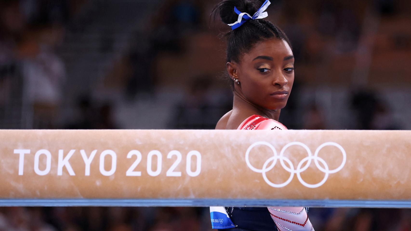 Simone Biles, durante su participación en Tokio 2020.