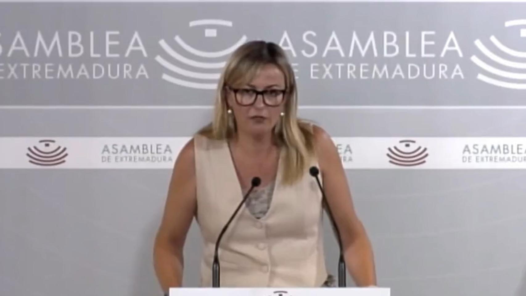 La presidenta de la Asamblea de Extremadura, Blanca Martín