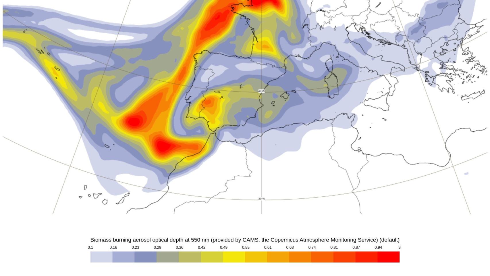 Humo procedente de los incendios de Canadá.