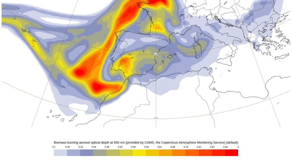 Humo procedente de los incendios de Canadá.