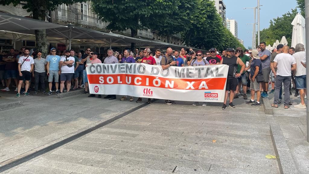 Manifestación del sector del metal en Vigo.