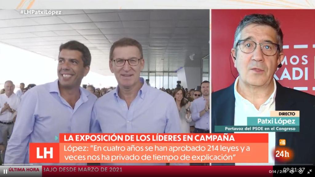 Patxi López, durante su entrevista en RTVE