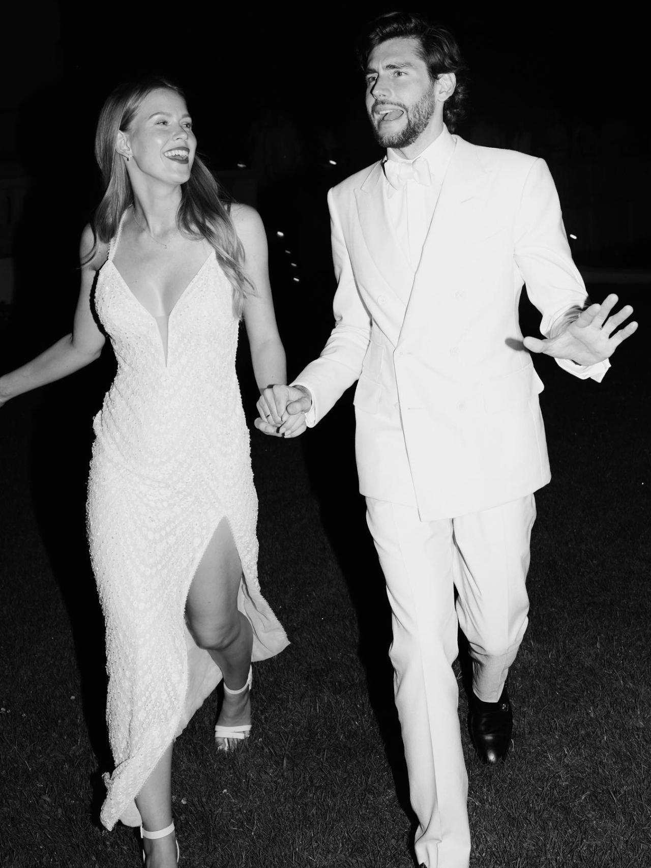 Álvaro Soler y Melanie Kroll el día de su boda.