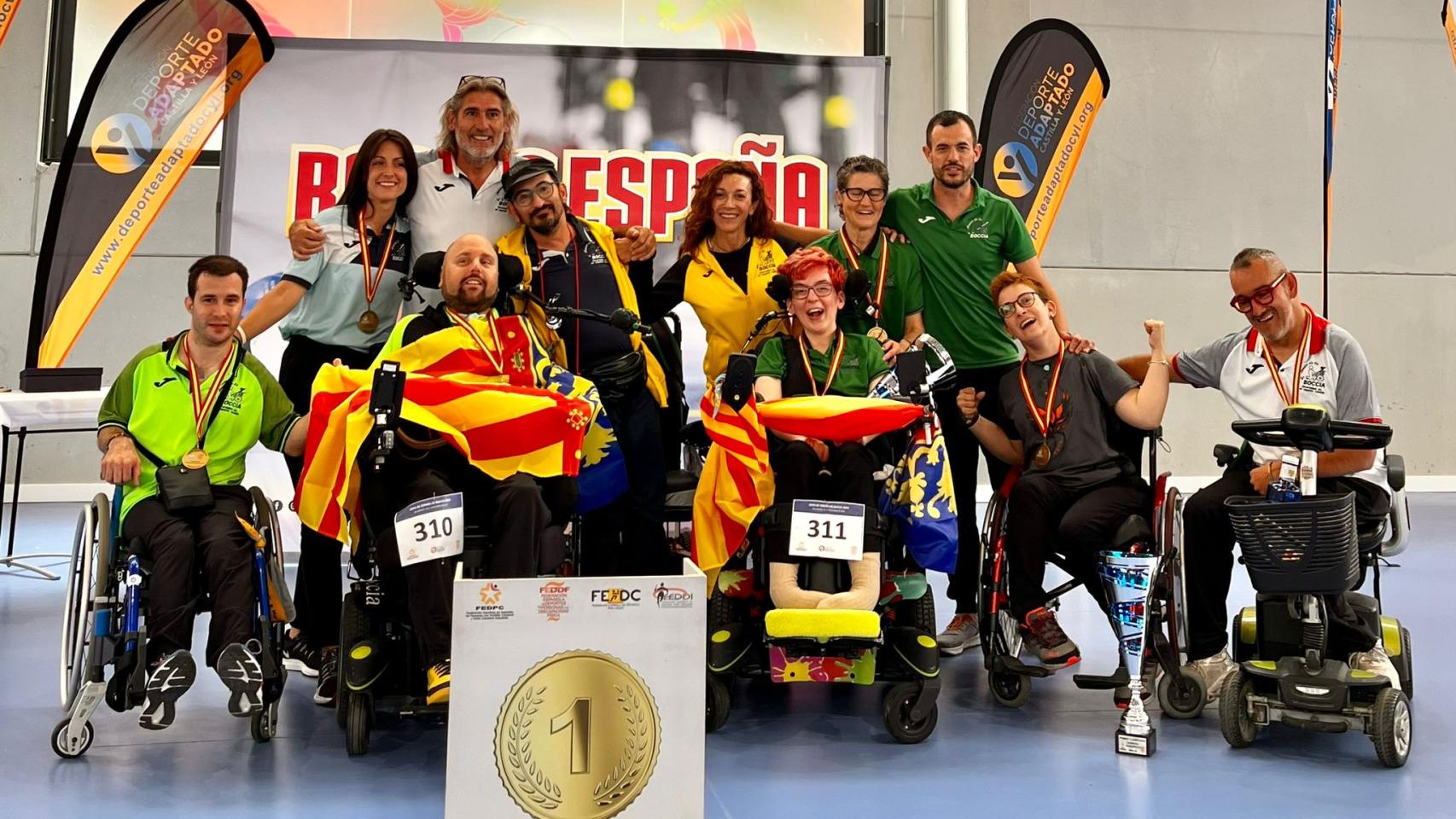 El equipo Amics de la Boccia.