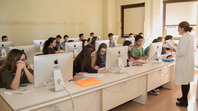 Una aula de la Universidad de Salamanca