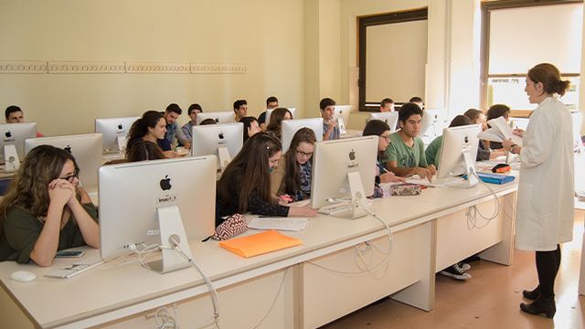Una aula de la Universidad de Salamanca