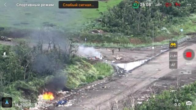 Imágenes de drones del campo de batalla en Bakhmut.