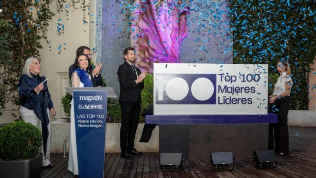 Mercedes Wullich, Marc Morillas y Cruz Sánchez de Lara presentando el nuevo logo de 'Las Top 100'