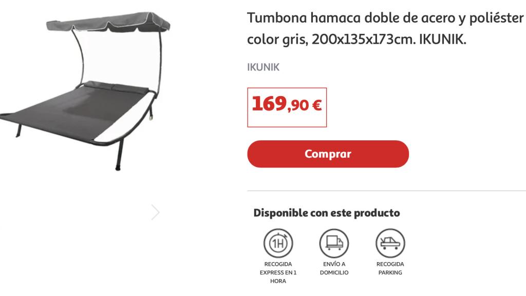 Tumbona hamaca doble.