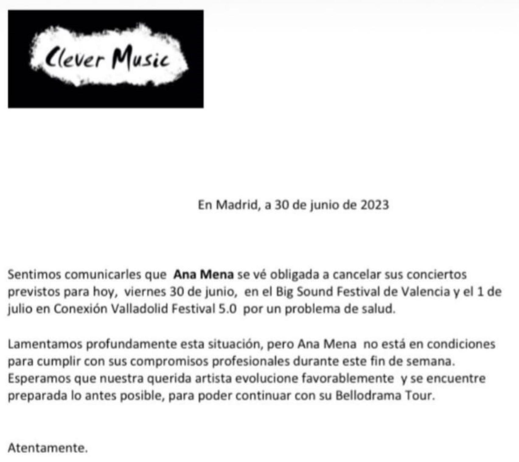 Comunicado de Clever Music