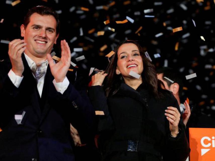 Albert Rivera e Inés Arrimadas, tras la victoria electoral en Cataluña en 2017.