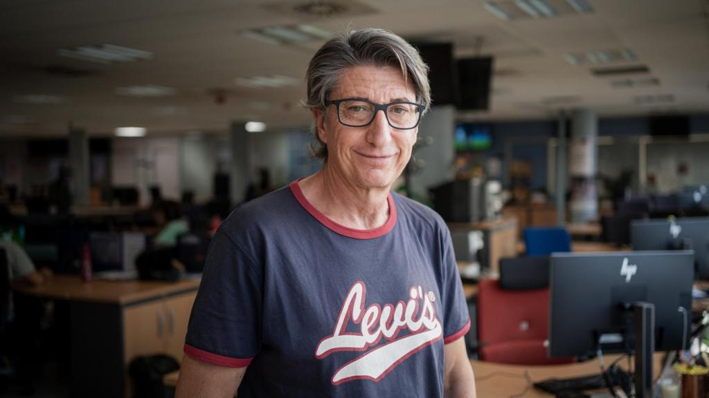 Rivero, en la redacción de Deportes de TVE.